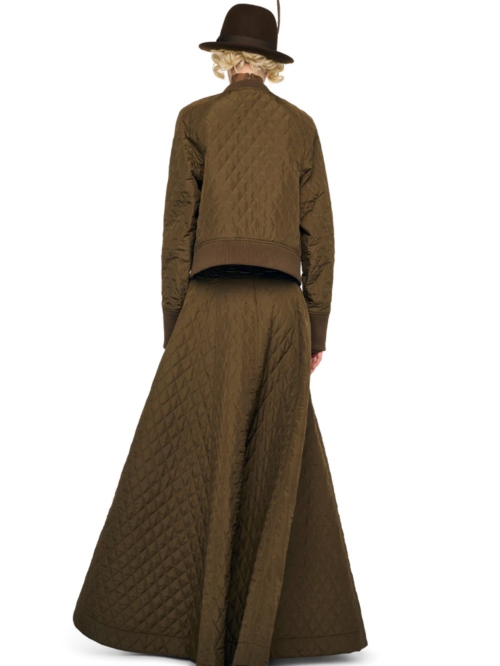 Norma Kamali Long Quilted 'Grace' Skirt in Bark (NWT) - Picture 7 of 10